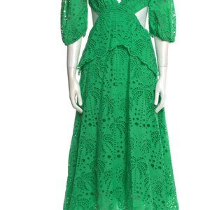 Dresses | Farm Rio Green Richelieu Cutwork Midi Dress | Poshmark